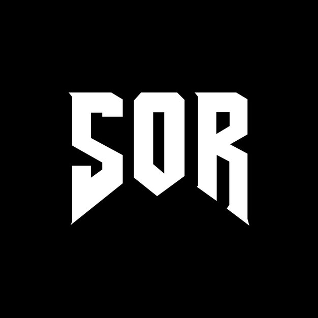 Diseño de logotipo de letra SOR para una empresa de tecnología Diseño del logotipo SOR combinación de colores blanco y negro Logotipo SOR Vector Diseño SOR Icono SOR Alfabeto SOR Tipo de diseño de logotipo