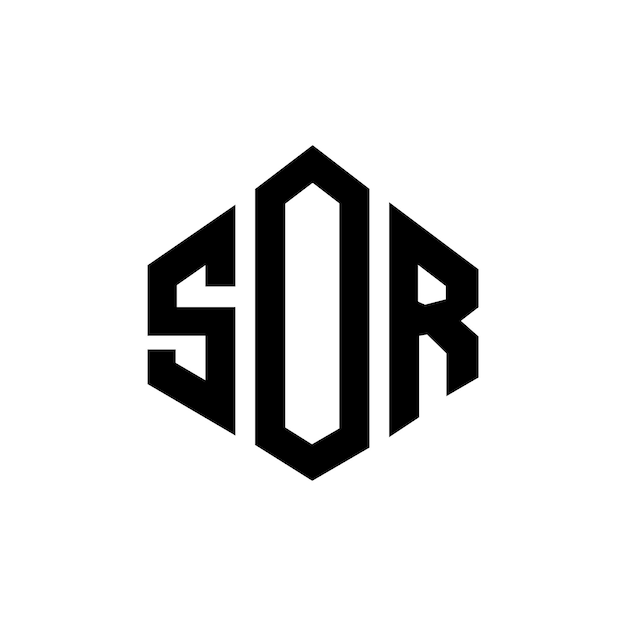 Diseño de logotipo de letra SOR con forma de polígono SOR polígono y forma de cubo diseño de logotipo SOR hexágono patrón de logotipo vectorial colores blanco y negro SOR monograma negocio y logotipo de bienes raíces
