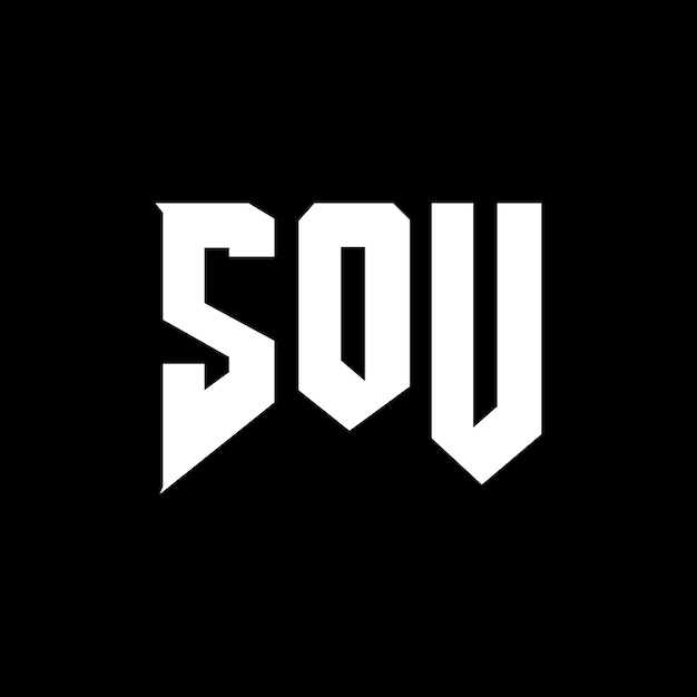 Diseño de logotipo de letra SOU para una empresa de tecnología SOU diseño de logotipo combinación de colores blanco y negro SOU logotipo SOU vector SOU diseño del icono SOU alfabeto SOU tipografía diseño del logotipo
