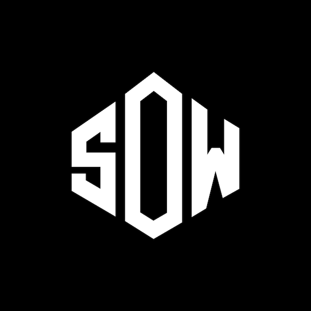 Vector diseño del logotipo de la letra sow con forma de polígono sow diseño del logotipo en forma de póligono y cubo sow hexágono modelo de logotipo vectorial colores blanco y negro sow monograma de negocios y logotipo de bienes raíces