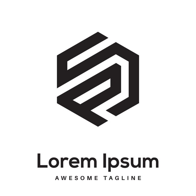Diseño del logotipo de la letra SP
