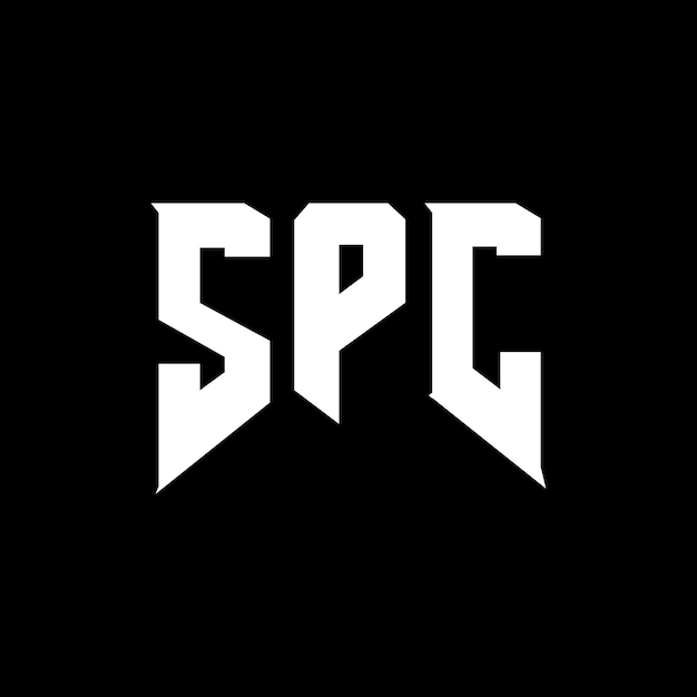 Diseño de logotipo de letra SPC para una empresa de tecnología Diseño del logotipo SPC combinación de colores blanco y negro Logotipo SPC Vector Diseño SPC Icono SPC Alfabeto SPC Tipografía Logotipo Diseño