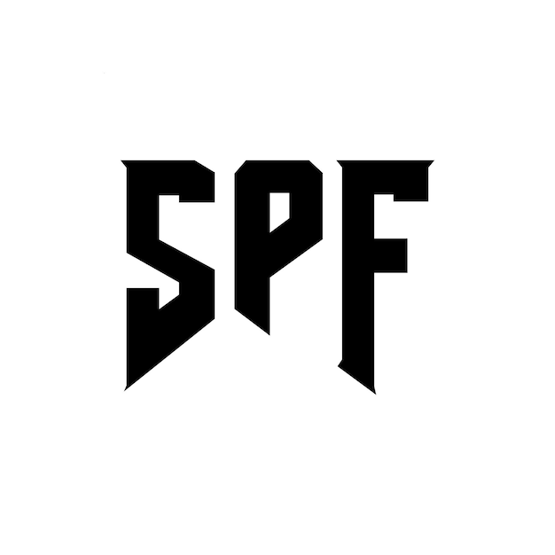 Diseño de logotipo de letra SPF para una empresa de tecnología Diseño del logotipo SPF combinación de colores blanco y negro Logotipo SPF vector SPF diseño Icono SPF alfabeto SPF tipografía diseño del logotipo
