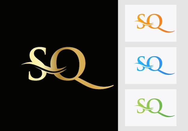 Diseño de logotipo de letra SQ. Plantilla de logotipo SQ