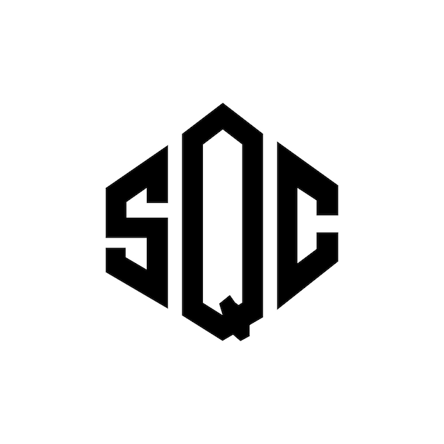 Diseño de logotipo de letra SQC con forma de polígono SQC poligono y forma de cubo diseño de logotipo SQC hexágono patrón de logotipo vectorial colores blanco y negro SQC monograma negocio y logotipo de bienes raíces