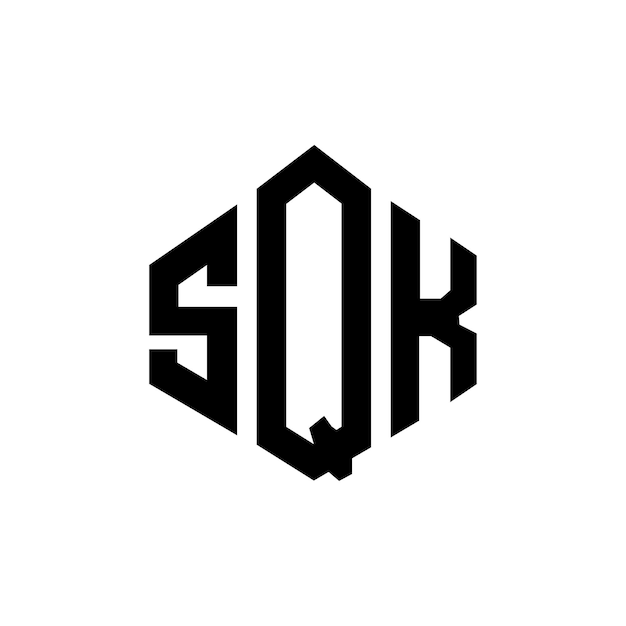 Diseño del logotipo de la letra SQK con forma de polígono SQK poligono y forma de cubo diseño del logotipo SQK hexágono modelo de logotipo vectorial colores blanco y negro SQK monograma logotipo de negocios e inmobiliario