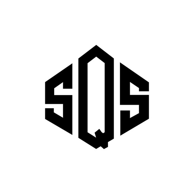 Diseño de logotipo de letra SQS con forma de polígono SQS polígono y forma de cubo diseño de logotipo SQS hexágono patrón de logotipo vectorial colores blanco y negro SQS monograma logotipo de negocios e inmobiliario