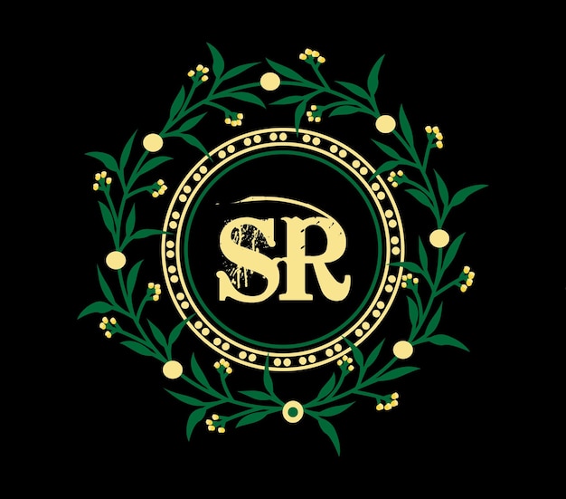 Diseño de logotipo de letra SR con forma de círculo Diseño de logotipo de forma de círculo y cubo SR Negocio de monograma SR