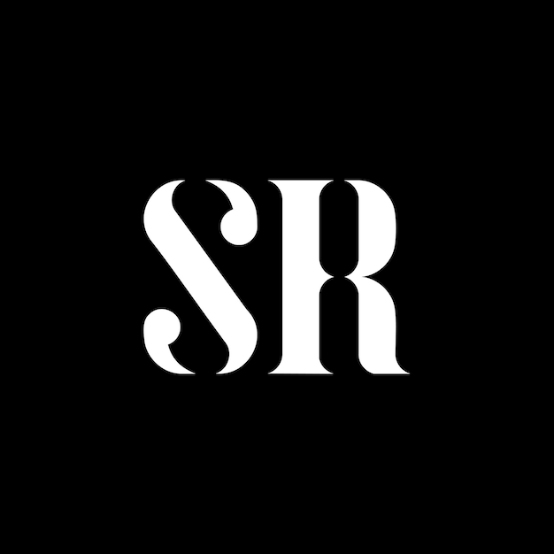 Vector diseño del logotipo de la letra sr r inicial letra sr monograma en mayúsculas logotipo de color blanco sr logotipo s r diseño sr s r