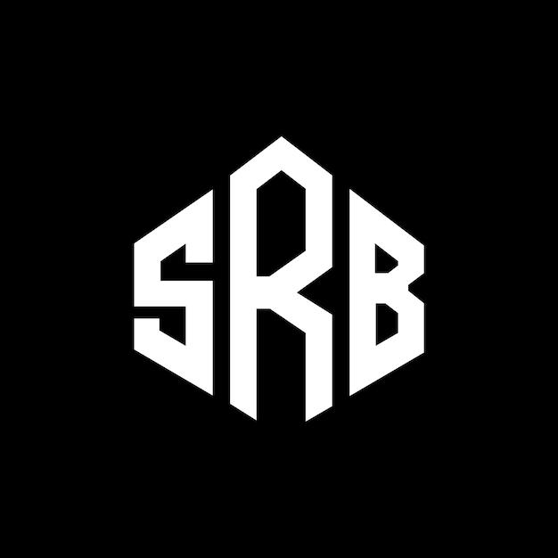 Vector diseño del logotipo de la letra srb con forma de polígono srb diseño del logotipo en forma de póligono y cubo srb hexágono modelo de logotipo vectorial colores blanco y negro srb monograma logotipo de negocios e inmobiliario