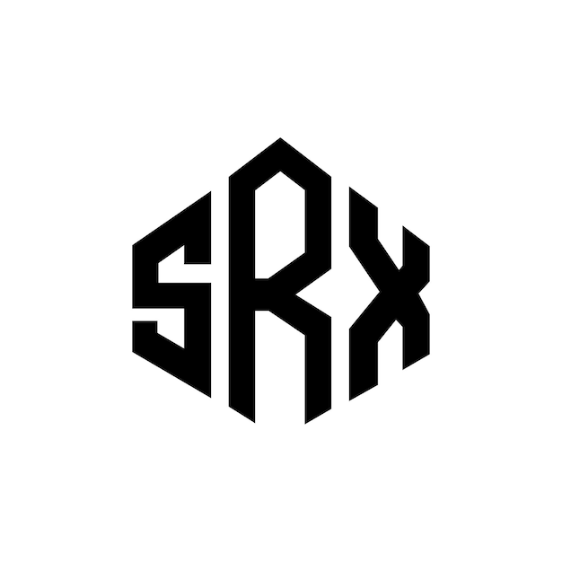 Diseño de logotipo de letra SRX con forma de polígono SRX polígono y forma de cubo diseño de logotipo SRX hexágono patrón de logotipo vectorial colores blanco y negro SRX monograma de negocios y logotipo de bienes raíces