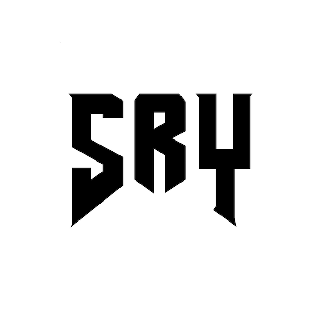 Diseño de logotipo de letra SRY para la compañía de tecnología SRY diseño de logotipo combinación de colores blanco y negro SRY logotipo SRY vector SRY diseño del icono SRY alfabeto SRY tipografía diseño del logotipo