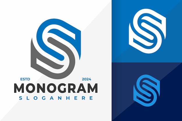 El diseño del logotipo de la letra SS Monogram es una ilustración del icono del símbolo vectorial.