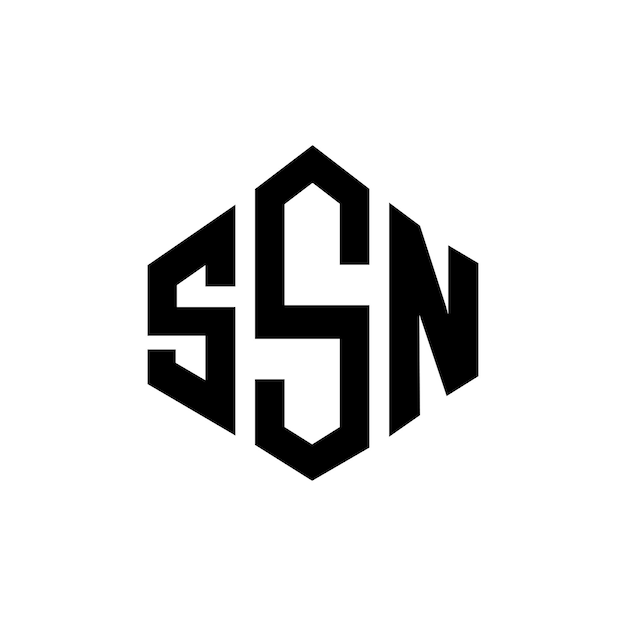 Diseño del logotipo de la letra SSN con forma de polígono SSN diseño del logotipo en forma de póligono y cubo SSN hexágono modelo de logotipo vectorial colores blanco y negro SSN monograma logotipo de negocios e inmobiliario