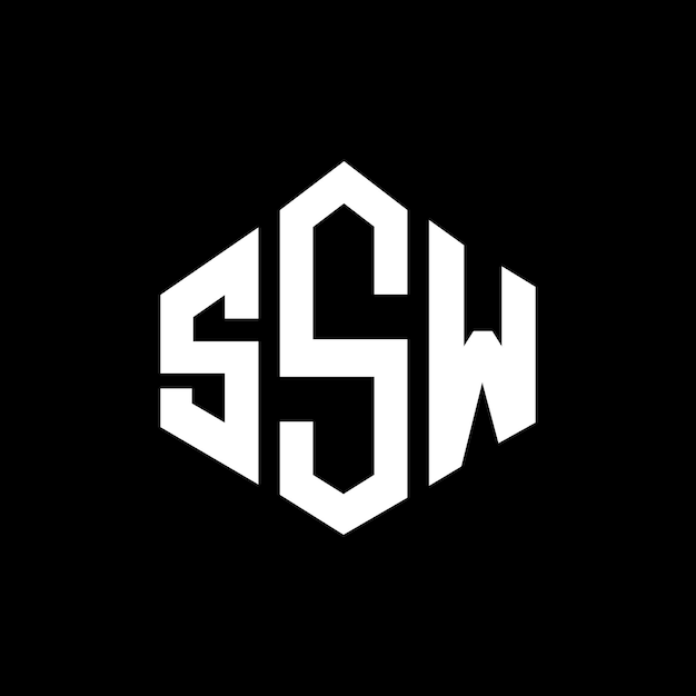 Diseño de logotipo de letra SSW con forma de polígono SSW polígono y forma de cubo diseño de logotipo SSW hexágono patrón de logotipo vectorial colores blanco y negro SSW monograma de negocios y logotipo de bienes raíces
