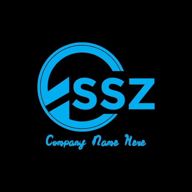 Diseño de logotipo de letra SSZ con forma de círculo. Diseño de logotipo en forma de círculo y cubo SSZ. Hexágono SSZ.