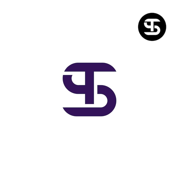 Diseño del logotipo de la letra ST TS Monograma