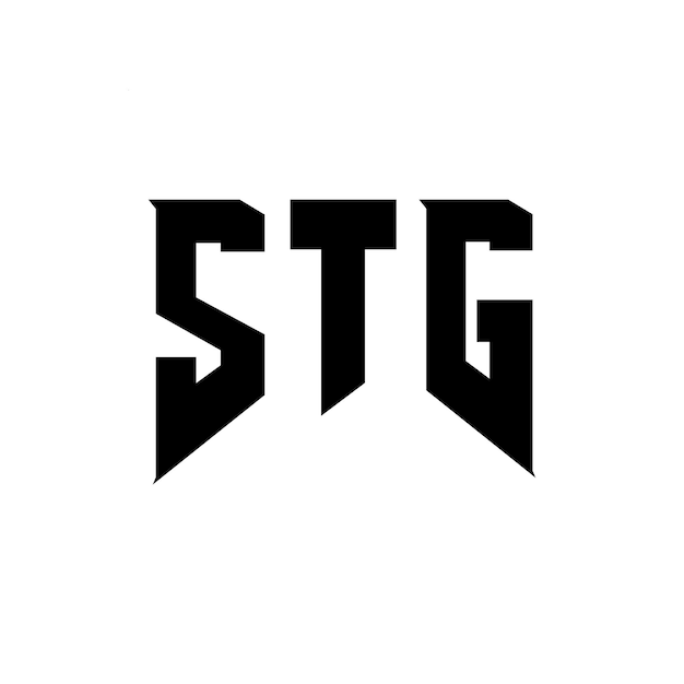 Diseño de logotipo de letra STG para una empresa de tecnología Diseño del logotipo STG Combinación de colores blanco y negro Logotipo STG Vector STG Diseño del icono STG Alfabeto STG Tipografía diseño del logotipo