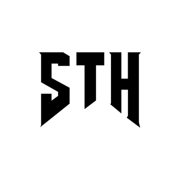 Diseño de logotipo de letra STH para una empresa de tecnología Diseño del logotipo STH combinación de colores blanco y negro Logotipo STH vector diseño STH icono STH alfabeto STH tipografía diseño del logotipo