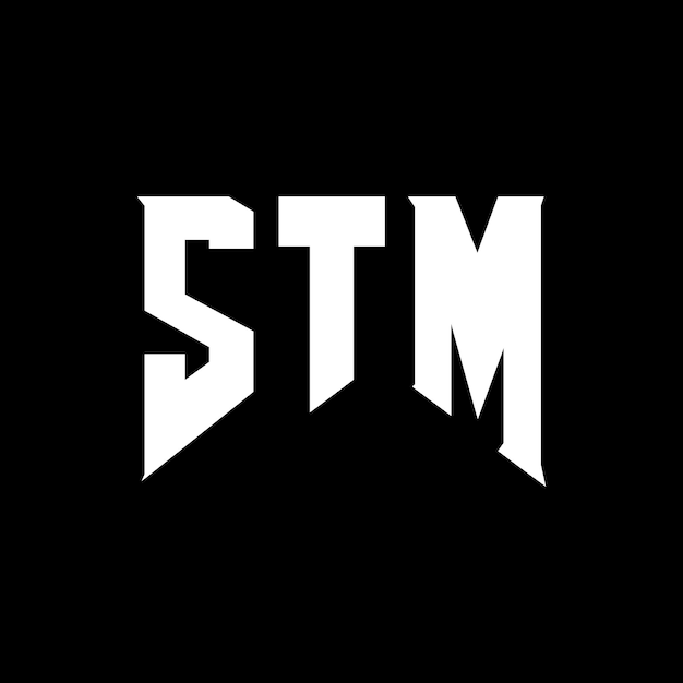 Diseño de logotipo de letra STM para una empresa de tecnología Diseño del logotipo STM combinación de colores blanco y negro Logotipo STM Vector Diseño STM Icono STM Alfabeto STM Tipografía diseño del logotipo