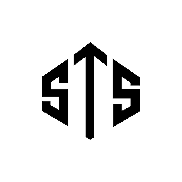 Diseño de logotipo de letra STS con forma de polígono STS polígono y forma de cubo diseño de logotipo STS hexágono patrón de logotipo vectorial colores blanco y negro STS monograma negocio y logotipo de bienes raíces