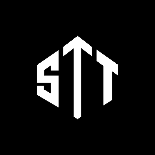 Diseño del logotipo de la letra STT con forma de polígono STT diseño del logotipo en forma de póligono y cubo STT hexágono modelo de logotipo vectorial colores blanco y negro STT monograma logotipo de negocios e inmobiliario