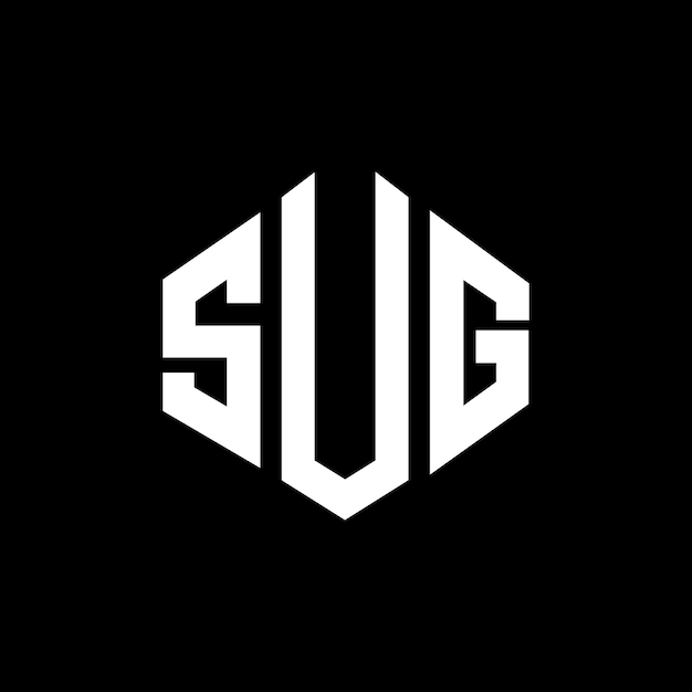 Diseño del logotipo de la letra SUG con forma de polígono SUG diseño del logotipo en forma de póligono y cubo SUG hexágono modelo de logotipo vectorial colores blanco y negro SUG monograma de negocios y logotipo de bienes raíces
