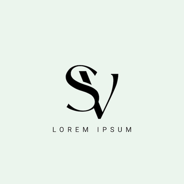 Diseño del logotipo de la letra SV SV polígono círculo triángulo hexágono plano y estilo simple con color blanco