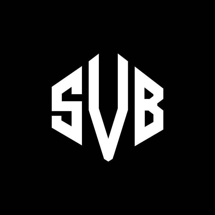 Vector diseño de logotipo de letra svb con forma de polígono svb poligono y forma de cubo diseño de logotipo svb hexágono patrón de logotipo vectorial colores blanco y negro svb monograma logotipo de negocios y bienes raíces