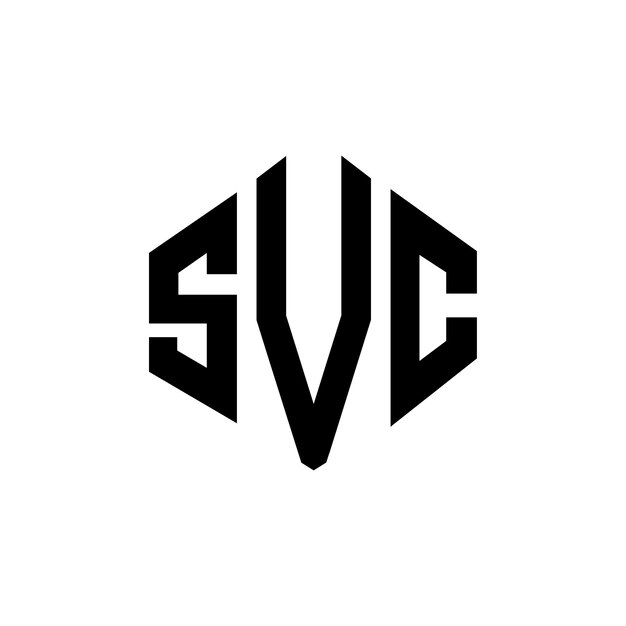 Diseño de logotipo de letra SVC con forma de polígono SVC polígono y forma de cubo diseño de logotipo SVC hexágono patrón de logotipo vectorial colores blanco y negro SVC monograma logotipo de negocios e inmobiliario