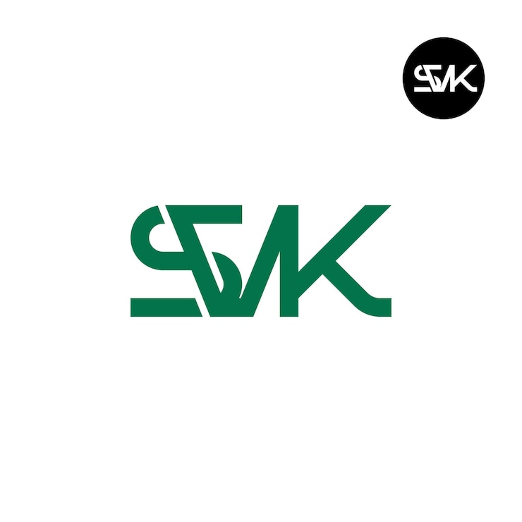 Vector diseño del logotipo de la letra svk monograma