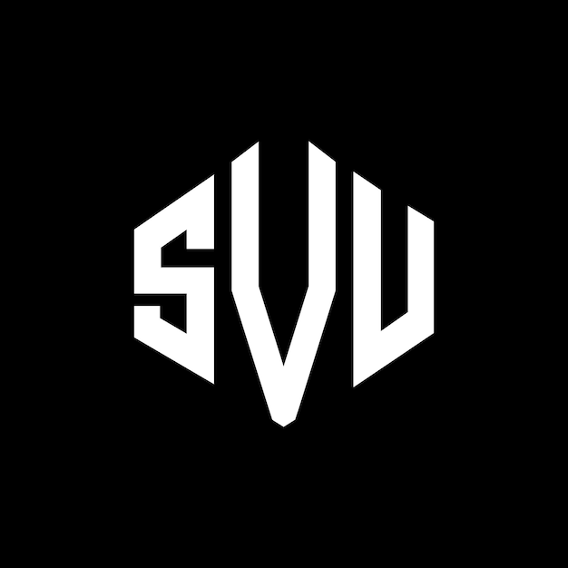 Diseño de logotipo de letra SVU con forma de polígono SVU polígono y forma de cubo diseño de logotipo SVU hexágono patrón de logotipo vectorial colores blanco y negro SVU monograma negocio y logotipo de bienes raíces