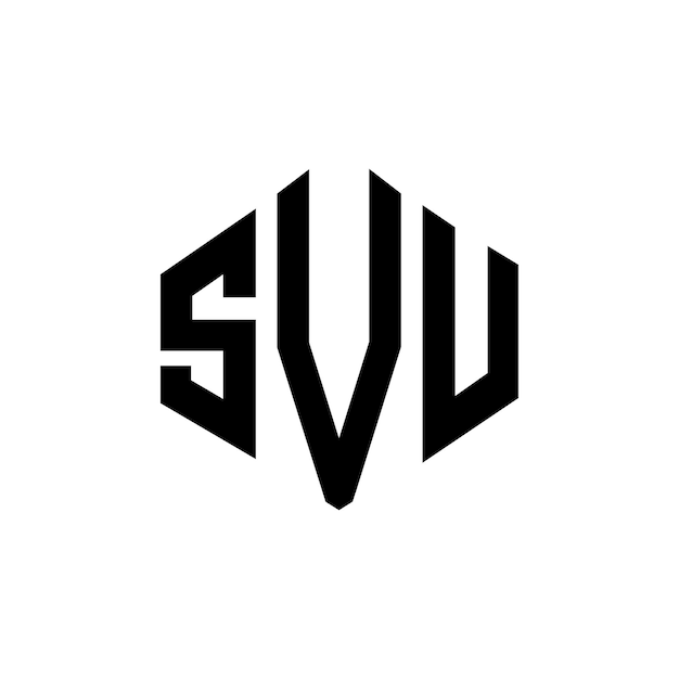Diseño de logotipo de letra SVU con forma de polígono SVU polígono y forma de cubo diseño de logotipo SVU hexágono patrón de logotipo vectorial colores blanco y negro SVU monograma negocio y logotipo de bienes raíces