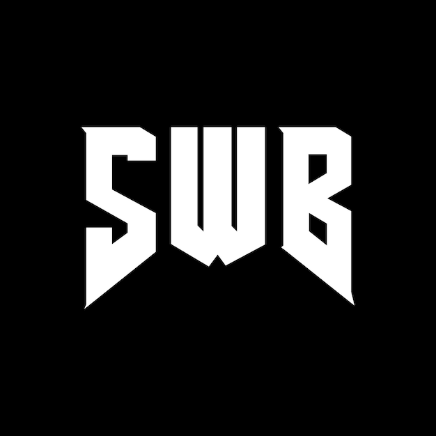 Diseño de logotipo de letra SWB para una empresa de tecnología Diseño del logotipo SWB combinación de colores blanco y negro Logotipo SWB Vector SWB Diseño del icono SWB Alfabeto SWB Tipografía diseño del logotipo