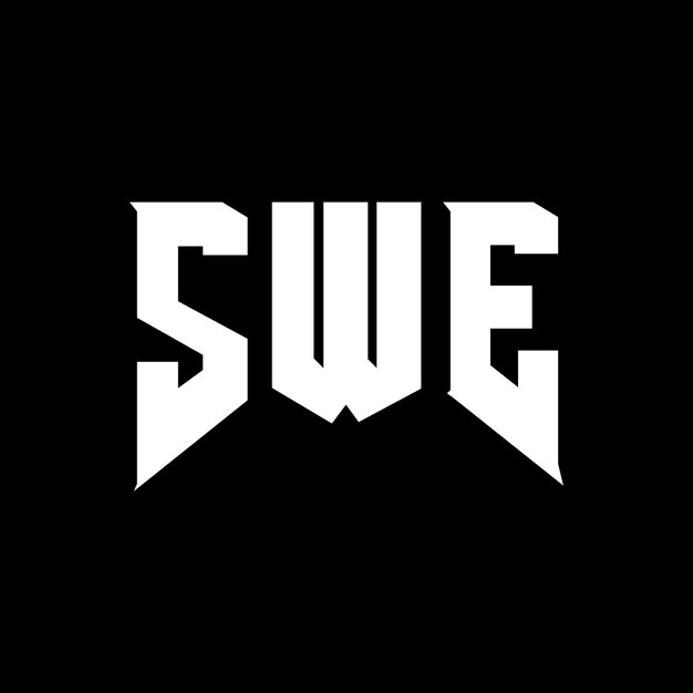 Diseño de logotipo de letra SWE para una empresa de tecnología Diseño del logotipo SWE combinación de colores blanco y negro Logotipo SWE Vector SWE Diseño del icono SWE Alfabeto SWE Tipo de diseño del logotipo