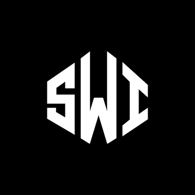 Diseño de logotipo de letra SWI con forma de polígono SWI poligono y forma de cubo diseño de logotipo SWI hexágono patrón de logotipo vectorial colores blanco y negro SWI monograma logotipo de negocios e inmobiliario