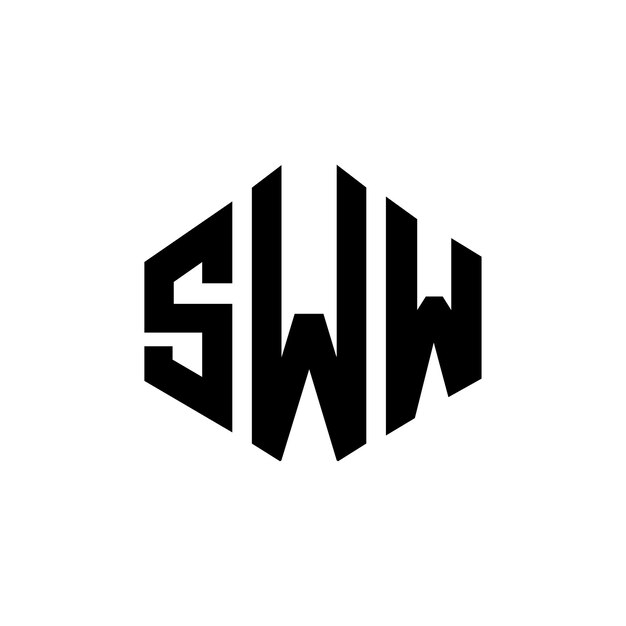 Diseño de logotipo de letra SWW con forma de polígono SWW polígono y forma de cubo diseño de logotipo SWW hexágono patrón de logotipo vectorial colores blanco y negro SWW monograma de negocios y logotipo de bienes raíces