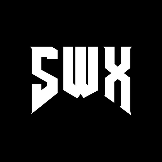 Diseño de logotipo de letra SWX para una empresa de tecnología Diseño de Logotipo SWX combinación de colores blanco y negro SWX logotipo SWX vector SWX diseño SWX icono SWX alfabeto SWX tipografía diseño de logotipo