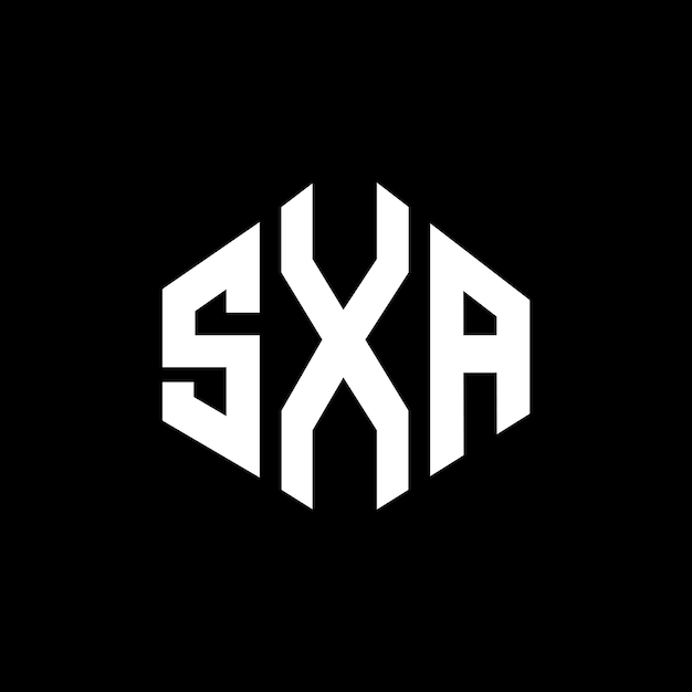 Diseño de logotipo de letra SXA con forma de polígono SXA polígono y forma de cubo diseño de logotipo SXA hexágono patrón de logotipo vectorial colores blanco y negro SXA monograma logotipo de negocios y bienes raíces