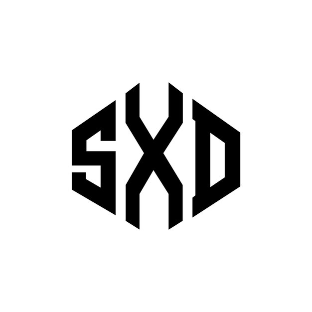 Diseño de logotipo de letra SXD con forma de polígono SXD polígono y forma de cubo diseño de logotipo SXD hexágono patrón de logotipo vectorial colores blanco y negro SXD monograma logotipo de negocios y bienes raíces