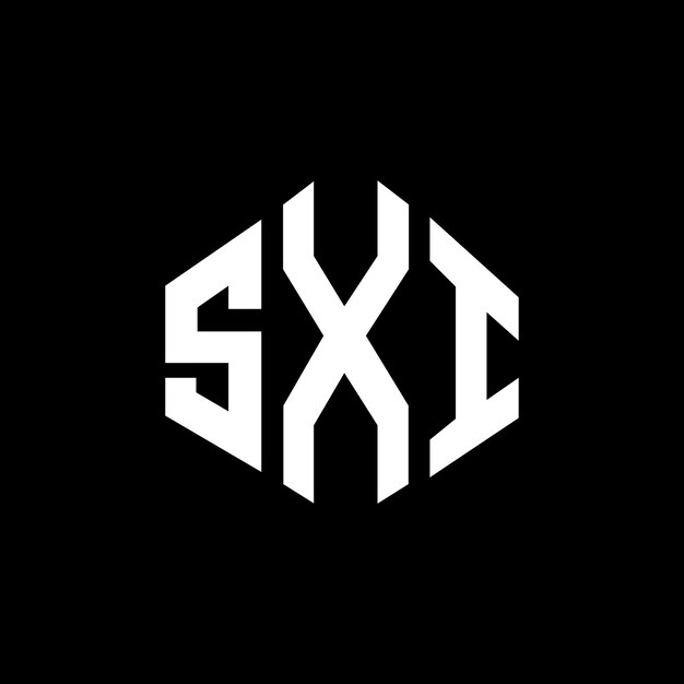 Diseño del logotipo de la letra SXI con forma de polígono SXI diseño del logotipo en forma de póligono y cubo SXI hexágono modelo de logotipo vectorial colores blanco y negro SXI monograma logotipo de negocios e inmobiliario