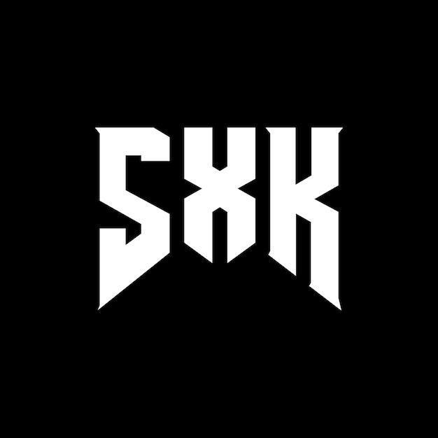 Diseño de logotipo de letra SXK para una empresa de tecnología Diseño de logó SXK combinación de colores blanco y negro Logotipo SXK Vector SXK Diseño de icono SXK Alfabeto SXK Tipografía diseño de logotipo