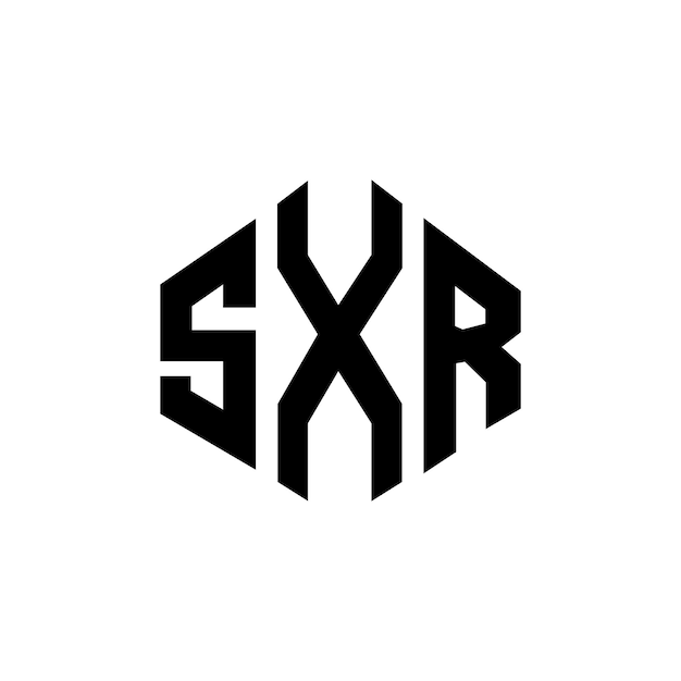 Diseño del logotipo de la letra SXR con forma de polígono SXR polígono y forma de cubo diseño del logotipo SXR hexágono modelo de logotipo vectorial colores blanco y negro SXR monograma logotipo de negocios e inmobiliario
