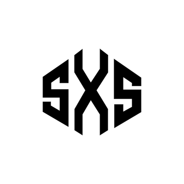 Diseño del logotipo de la letra SXS con forma de polígono SXS diseño del logotipo en forma de póligono y cubo SXS hexágono patrón del logotipo vectorial colores blanco y negro SXS monograma logotipo de negocios e inmobiliario