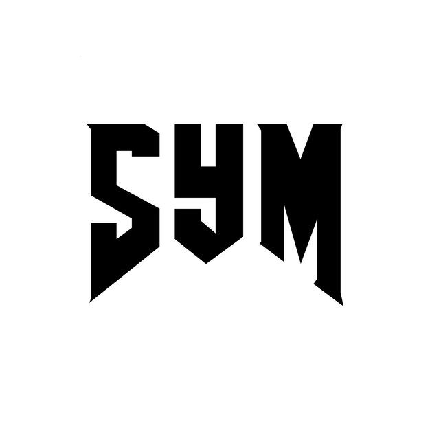 Diseño de logotipo de letra SYM para una empresa de tecnología Diseño del logotipo SYM combinación de colores blanco y negro Logotipo SYM Vector diseño SYM icono SYM alfabeto SYM tipografía diseño del logotipo