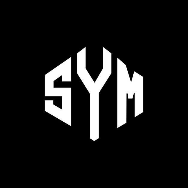 Vector diseño del logotipo de la letra sym con forma de polígono sym diseño del logotipo en forma de póligono y cubo sym hexágono modelo de logotipo vectorial colores blanco y negro sym monograma logotipo de negocios y bienes raíces