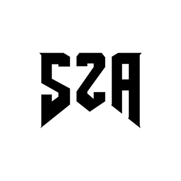 Diseño de logotipo de letra SZA para una empresa de tecnología Diseño del logotipo SZA combinación de colores blanco y negro Logotipo SZA Vector SZA Diseño del icono SZA Alfabeto SZA Tipo de logotipo Diseño