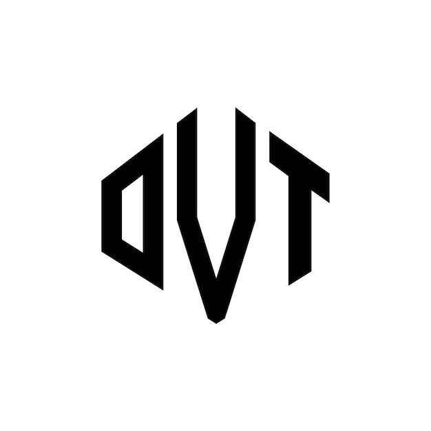 Diseño de logotipo de letra T con forma de polígono OVT polígono y forma de cubo diseño de logotipo OVT hexágono patrón de logotipo vectorial colores blanco y negro OVT monograma de negocios y logotipo de bienes raíces