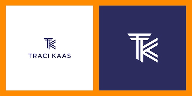 Diseño de logotipo de letra T y K