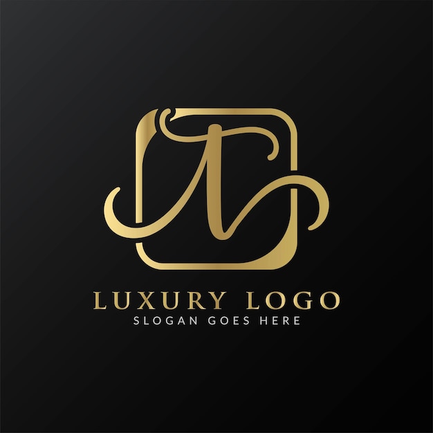 Diseño de logotipo de letra T de lujo premium de oro abstracto